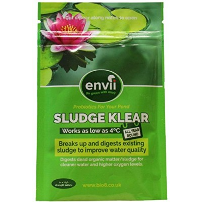 Envii Sludge Klear - Pond Sludge and Algae Remover, Treatment and Cleaner - Biological Starter That Works All Year (12 Tablets)