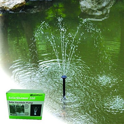 PondXpert SolarShower 200 Solar Pond Pump with Battery and LED Lights.NEW Lithium Battery. Attractive Solar Fountain.
