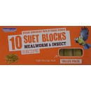 Suet To Go Mealworm Suet Block Wild Bird Treat, 10 x 300 g