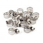 Uxcell Stainless Steel 6mm to 12mm Hose Pipe Clamps Clips Fastener, 15 Pcs
