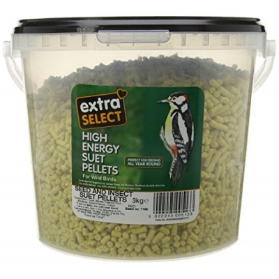 Extra Select High Energy Insect Suet Pellets Wild Bird Treat Tub, 3 kg