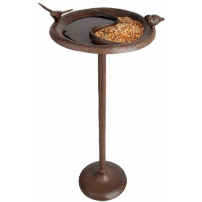 Fallen Fruits Bird Bath and Feeder on Pole