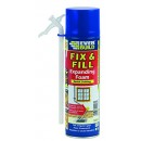 Fix & Fill Expanding Foam - Polyurethane foam for irregular gaps, fixes framework, insulates and sound deadens - 500ml - Beige