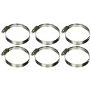 uxcell 6pcs Adjustable 44-67mm Worm Drive Hose Clamps Clips Silver Tone